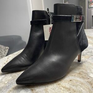 Tory Burch T HARDWARE 55MM KITTEN HEEL BOOTIES in Perfect Black Women’s 5